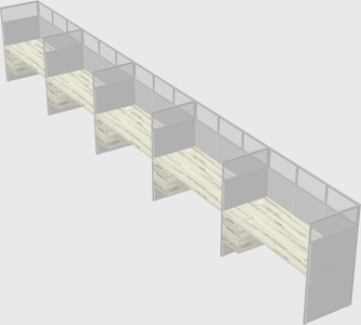 Shared rectangular cubicle