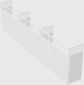 Shared rectangular cubicle
