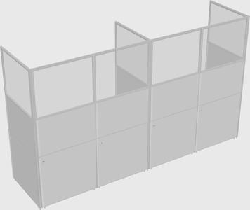Shared rectangular cubicle