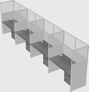 Shared rectangular cubicle