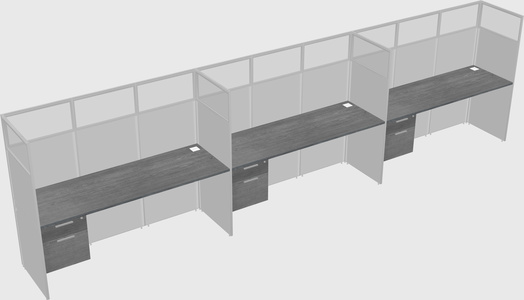 Shared rectangular cubicle