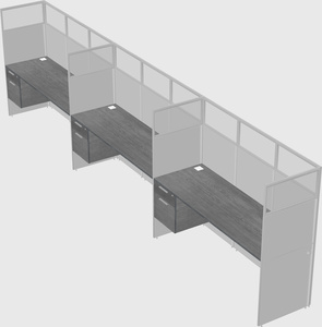 Shared rectangular cubicle