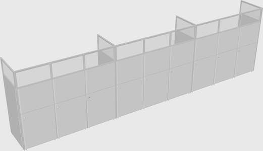 Shared rectangular cubicle