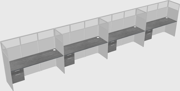 Shared rectangular cubicle