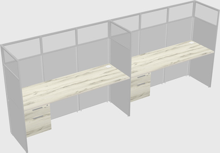 Shared rectangular cubicle