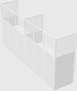 Shared rectangular cubicle