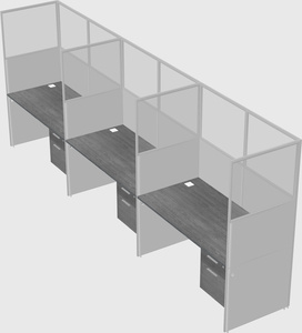 Shared rectangular cubicle
