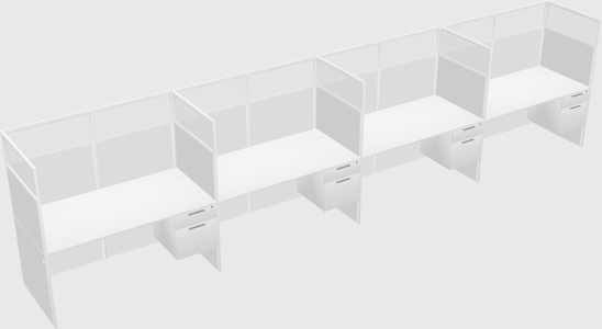 Shared rectangular cubicle