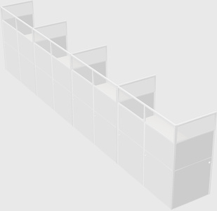Shared rectangular cubicle