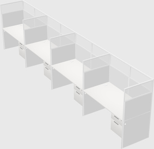 Shared rectangular cubicle