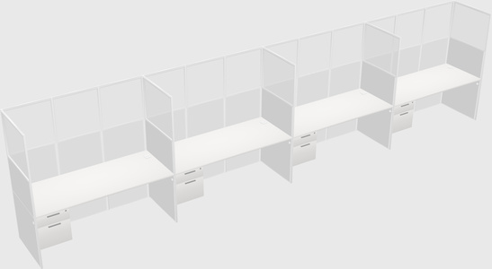 Shared rectangular cubicle