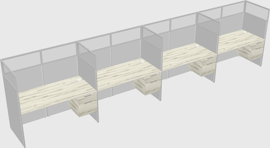 Shared rectangular cubicle