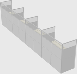 Shared rectangular cubicle