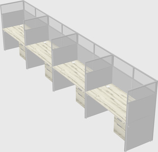 Shared rectangular cubicle