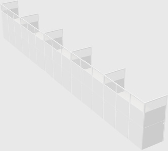 Shared rectangular cubicle