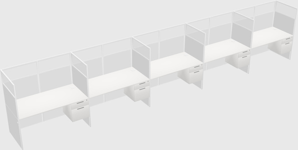 Shared rectangular cubicle