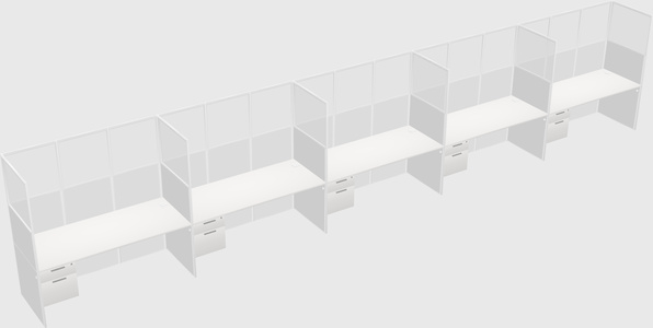 Shared rectangular cubicle