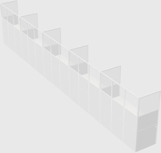 Shared rectangular cubicle