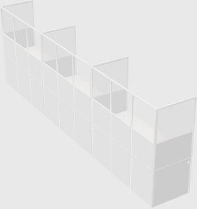 Shared rectangular cubicle