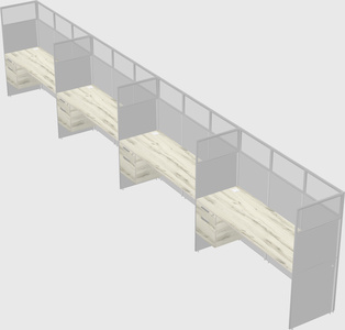 Shared rectangular cubicle