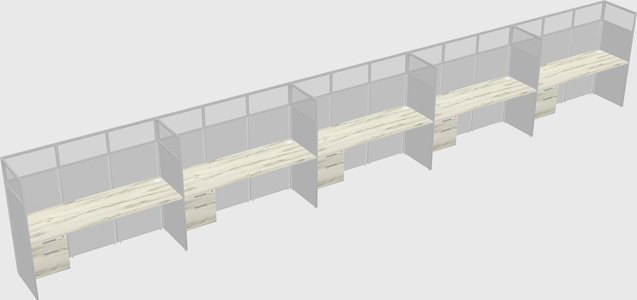 Shared rectangular cubicle