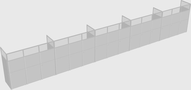 Shared rectangular cubicle