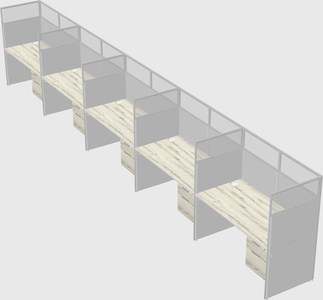 Shared rectangular cubicle