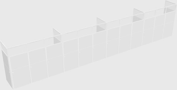 Shared rectangular cubicle