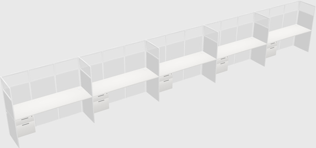 Shared rectangular cubicle
