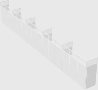 Shared rectangular cubicle