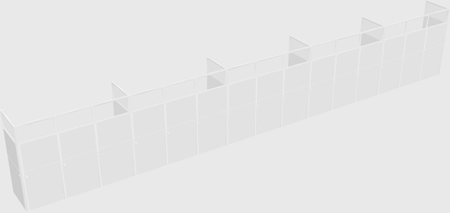 Shared rectangular cubicle