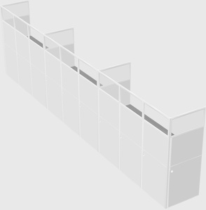 Shared rectangular cubicle