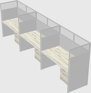 Shared rectangular cubicle