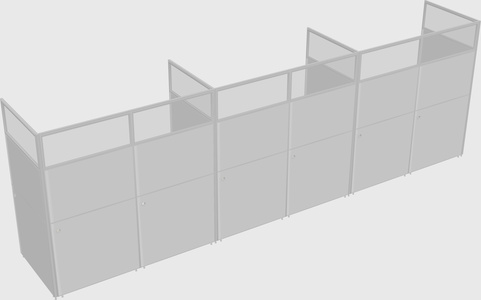 Shared rectangular cubicle