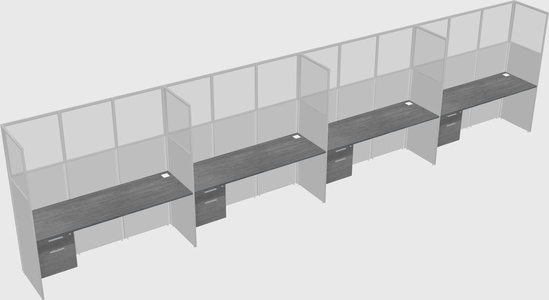 Shared rectangular cubicle