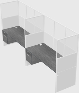 Shared rectangular cubicle