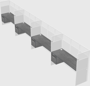 Shared rectangular cubicle