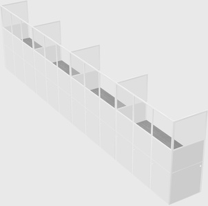 Shared rectangular cubicle