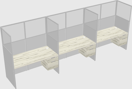 Shared rectangular cubicle