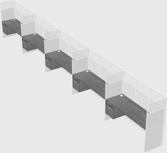 Shared rectangular cubicle