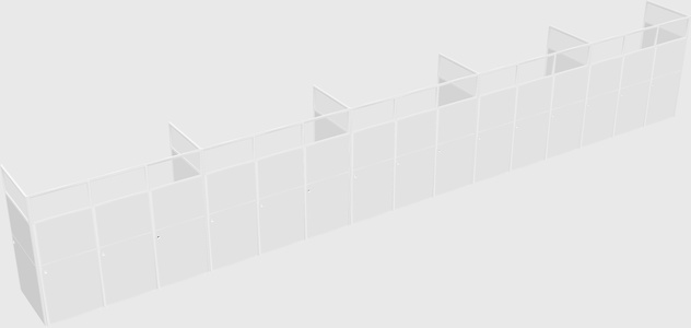 Shared rectangular cubicle
