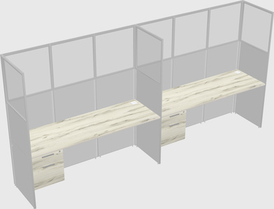 Shared rectangular cubicle