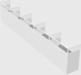 Shared rectangular cubicle