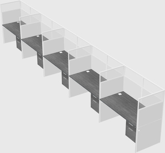 Shared rectangular cubicle