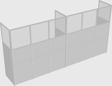 Shared rectangular cubicle