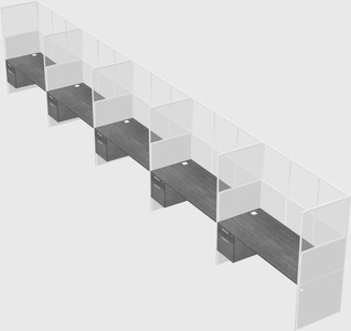 Shared rectangular cubicle
