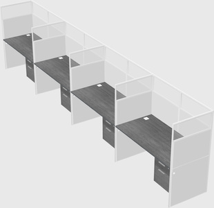 Shared rectangular cubicle