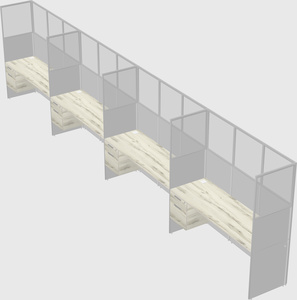 Shared rectangular cubicle
