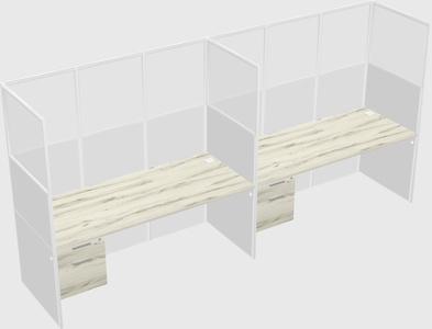 Shared rectangular cubicle