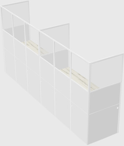 Shared rectangular cubicle